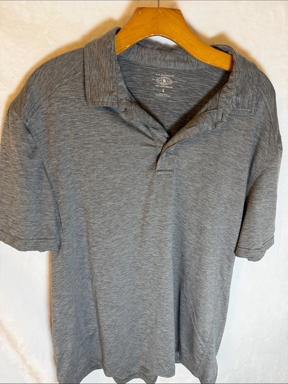 G.H. Bass & Co. Gray Heather Short-Sleeve Polo